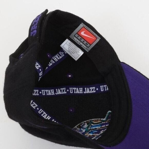 NIKE Team Utah Jazz 100% Wool Adjustable NBA Hat Black Purple - Picture 4 of 4